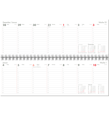 Querkalender 59810, 1 Woche / 1 Seite, 30,5x10,5cm (BxH), 2027