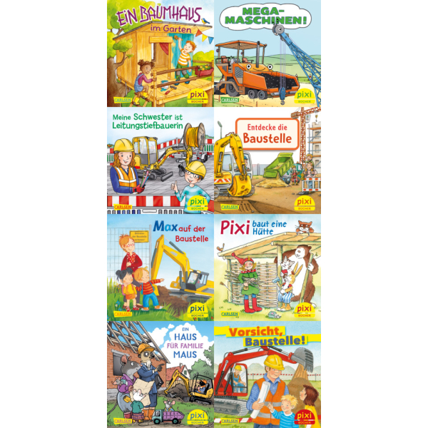 64 Stück Carlsen Bilderbuch Pixi auf der Baustelle  Carlsen