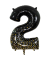 Folienballon Zahl 2 Black & Gold 86 cm