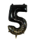 Folienballon Zahl 5 Black & Gold 86 cm