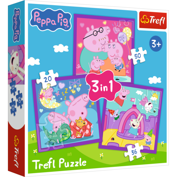Trefl Puzzle 3in1 Peppa Pig 5900511348934 Trefl
