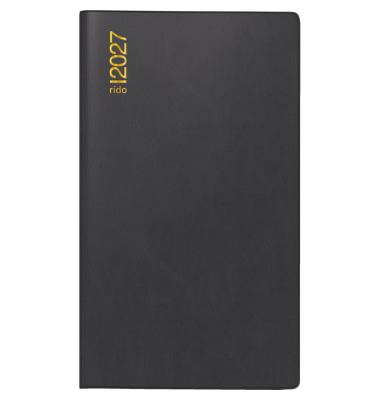 Taschenkalender 70-40 202 907, schwarz, 1 Monat / 2 Seiten