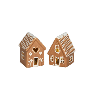 Weihnachtlicher Figur LED Lebkuchenhaus sortiert