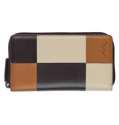 Geldb&ouml;rse Monte Rosa Leder braun multi