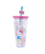 Trinkbecher m.Halm und Glitter Sweets