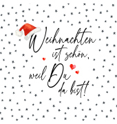 Weihnachtlicher Zelltuchserviette  Spruch