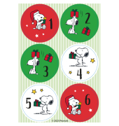 Weihnachtsetikett Snoopy Big Present Numbers