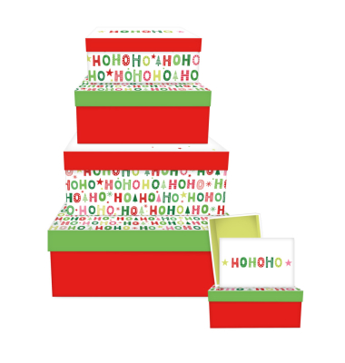 Weihnachtlicher Geschenkkarton Funny Hoho sort.