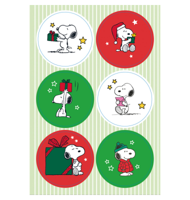 Weihnachtsetikett Snoopy Big Present