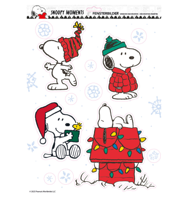 Weihnachtlicher Fensterbild Snoopy