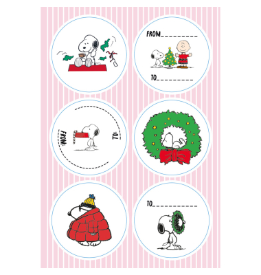 Weihnachtsetikett Snoopy Cool