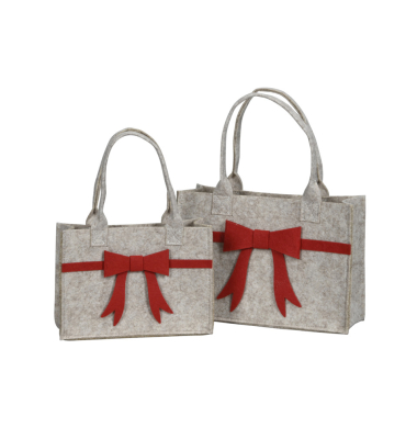 Weihnachtlicher  Tasche mit Schleife 2er
