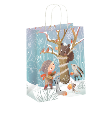 Geschenktasche 70110 22442, Kind Winter, 240mm x 320mm