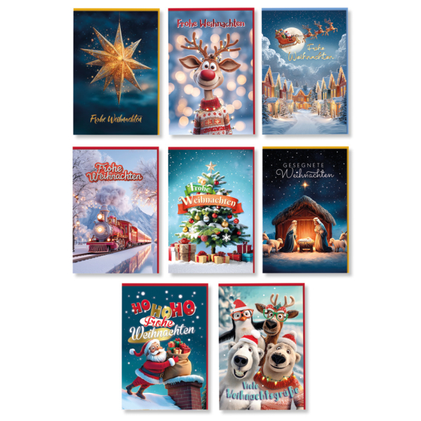 48 Stück Alpedia Weihnachtskarte 3D Magic sortiert  Alpedia
