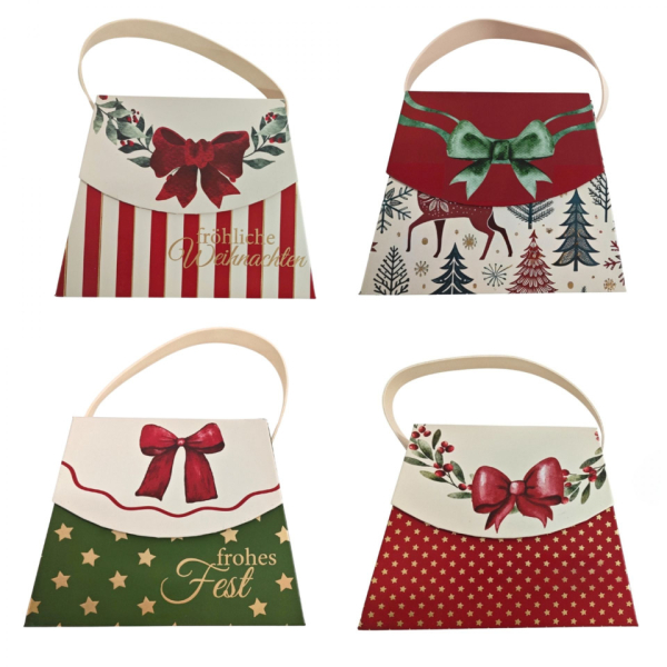 12 Stück HERGO Geschenkbox Handtasche Weihnachten sorti  HERGO