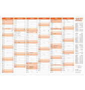 Tafelkalender 2913/27, 6 Monate / 1 Seite, 35,3x25cm (BxH) (B4 quer), 2027