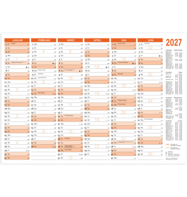 Tafelkalender 2027, DIN B4 quer, 250gm&sup2;
