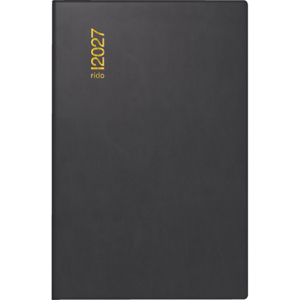 Rido Taschenkalender 70-11 002 907, partner/Industrie, schwarz, 1 Woche / 2 Seiten, 7,2x11,2cm (A7), 2027 4003273793101 Rido