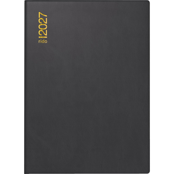 Rido Taschenkalender 70-18 182 907, Technik II, schwarz, 2 Tage / 1 Seite, 10x14cm (A6), 2027 4003273794214 Rido