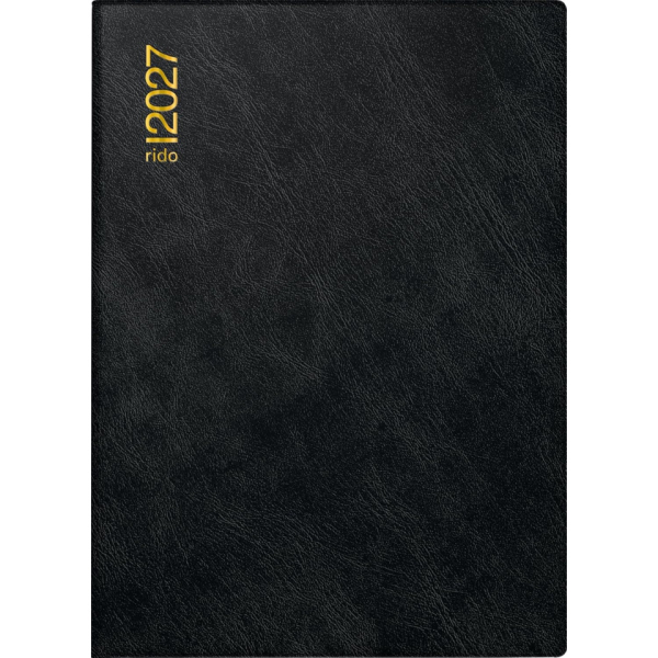 Rido Taschenkalender 70-18 242 907, Technik IIl, schwarz, 1 Tag / 1 Seite, 10x14cm (A6), 2027 4003273794252 Rido