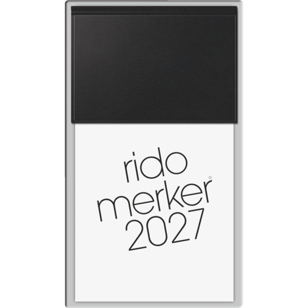 rido/idé 7035003907 Vormerkbuch Mod. Merker 2027 108×201 mm, Kunststoff, schwarz