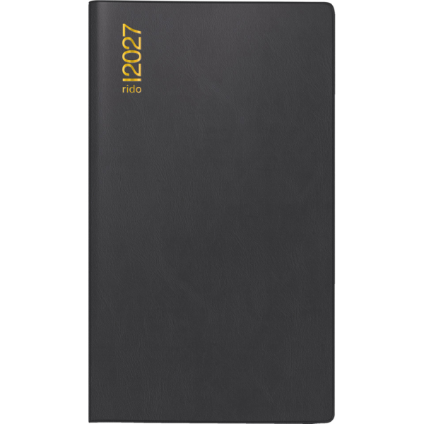 Rido Taschenkalender 70-40 302 907, TM 12, schwarz, 1 Monat / 2 Seiten, 8,7x15,3cm (A6), 2027 4003273795792 Rido