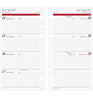 Wochenplan Timing 2 2027