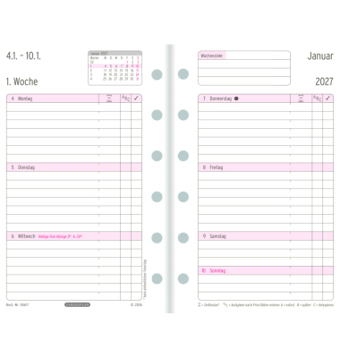 Wochenplan Mini 2027 wei&szlig;