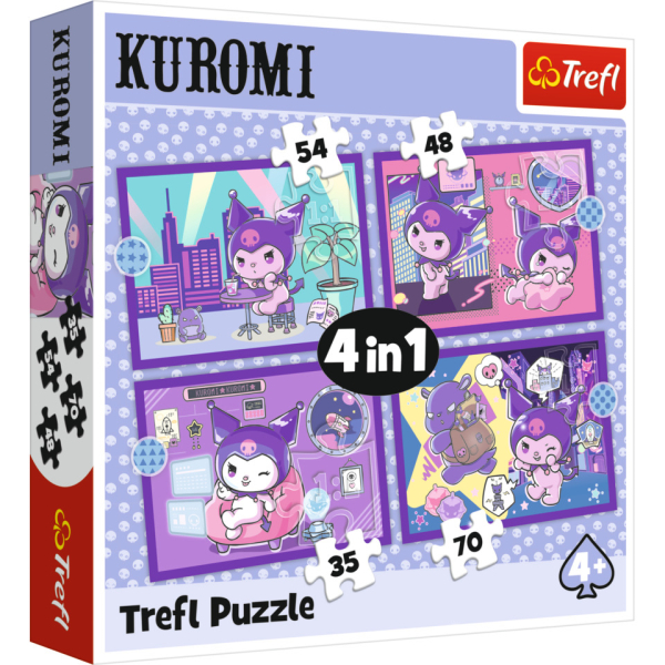 Trefl Puzzle 4in1 Day with KuromiHello Kitty 5900511346763 Trefl