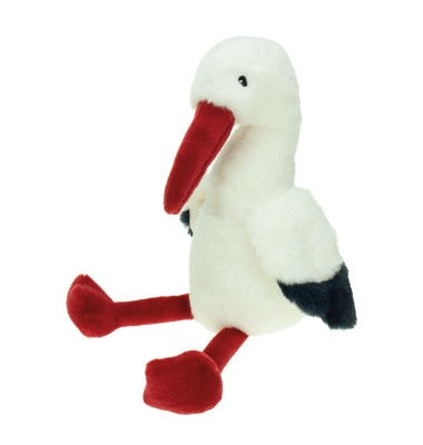 Pl&uuml;schfigur Storch Natur