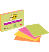 Haftnotizen 6445-4SS, Super Sticky Meeting Notes, 149x98mm, 4-farbig sortiert (neongr&uuml;n/neonpink/neonorange/neongelb), rechtecki