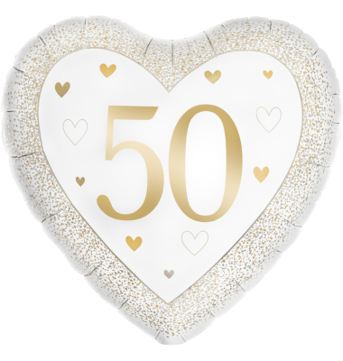 Folienballon HerzHeart Happy 50th