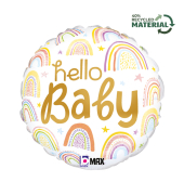 Folienballon Hello Baby Rainbow 46cm