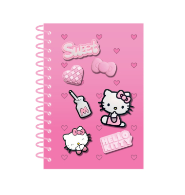 Notizbuch 13129PTR, Hello Kitty & Kuromi, rosa-pink, A5, kariert, 80g, 100 Blatt / 200 Seiten