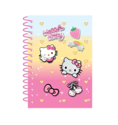 Notizbuch 13143PTR, Hello Kitty & Kuromi, rosa-gelb-t&uuml;rkis, A5, kariert, 80g, 100 Blatt / 200 Seiten