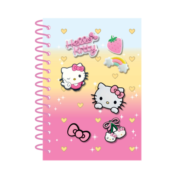 Coolpack Notizbuch 13143PTR, Hello Kitty & Kuromi, rosa-gelb-türkis, A5, kariert, 80g, 100 Blatt / 200 Seiten 5907360013143 Coolpack