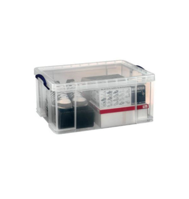 Aufbewahrungsbox 64C, 64 Liter, mit Deckel, au&szlig;en 710x440x310mm, Kunststoff transparent