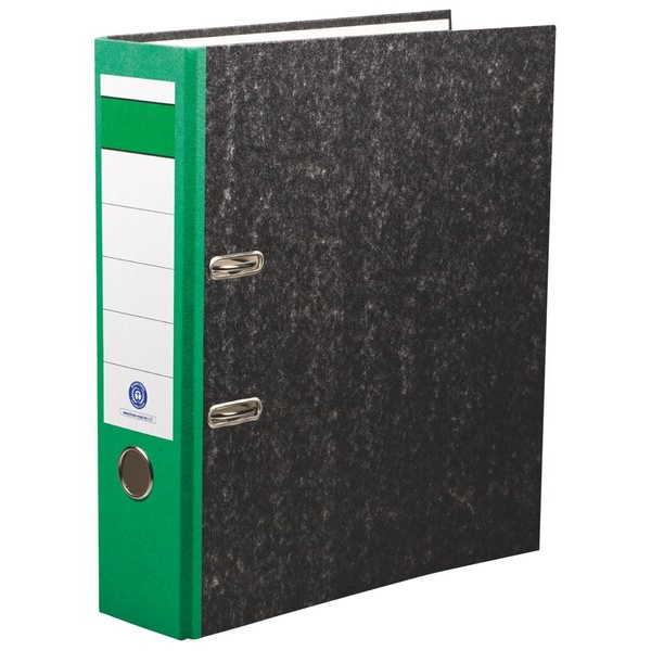 Büroring Ordner, DIN A4, Wolkenmarmor, 80 mm, breit, geklebtes Rückenschild, ohne Kantenschutz, grün 8595655591451 Büroring