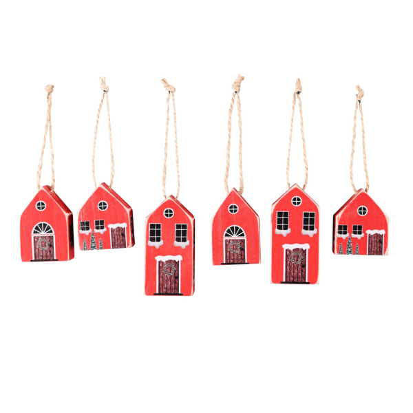Alpedia Weihnachtlicher  Behang Haus Holz 6ST 4060706036440 Alpedia