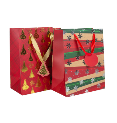 Geschenktasche 58649, Baum/Flocke, 230mm x 180mm