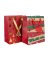 Geschenktasche 58649, Weihnachten, mit Trageband / Geschenkanh&auml;nger, Baum/Flocke, 23cm x 18cm