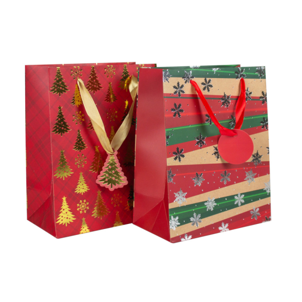 12 Stück Donau Geschenktasche 58649, Baum/Flocke, 230mm x 180mm 9004546586494 Donau