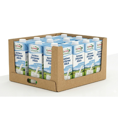 H-Milch 3871, 1,5% Fett, 12x 1 Liter, im Tetrapack
