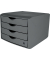 Schubladenbox the green chameleon  grau DIN A4 mit 4