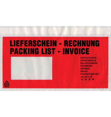 Begleitpapiertaschen UNIPACK 722V0000101 DIN lang selbstklebend 