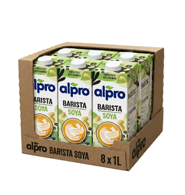 Sojadrink Barista 606928, 1,9% Fett, laktosefrei, vegan, 8x 1 Liter, im Tetrapack