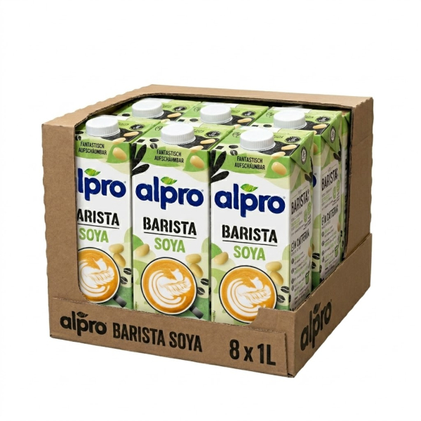 Alpro Sojadrink Barista 606928, 1,9% Fett, laktosefrei, vegan, 8x 1 Liter, im Tetrapack 5411188133438 Alpro 8 Stück