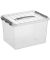 Aufbewahrungsbox Q-Line H6160402, 22 Liter, mit Deckel, au&szlig;en 400x300x260mm, Kunststoff transparent