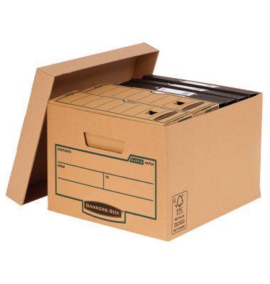 Archivcontainer Earth Series Budget Box 4472401, A4, braun, innen 39x32x25cm (TxBxH), Recyclingkarton