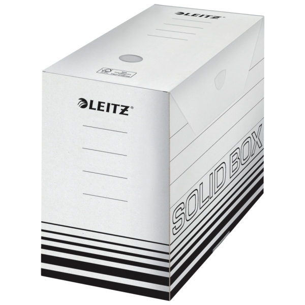 10 Stück Leitz Archivbox Solid 6129-00-01, A4, weiß, innen 32,5x14,5x24,5cm (TxBxH), Pappe 4002432117871 Leitz